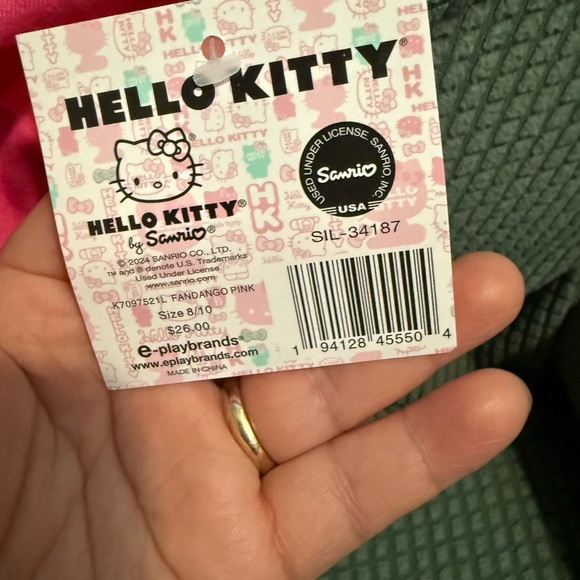 Hello kitty by sanrio girl's blouse size 8/10 fusia color - Picture 4 of 5